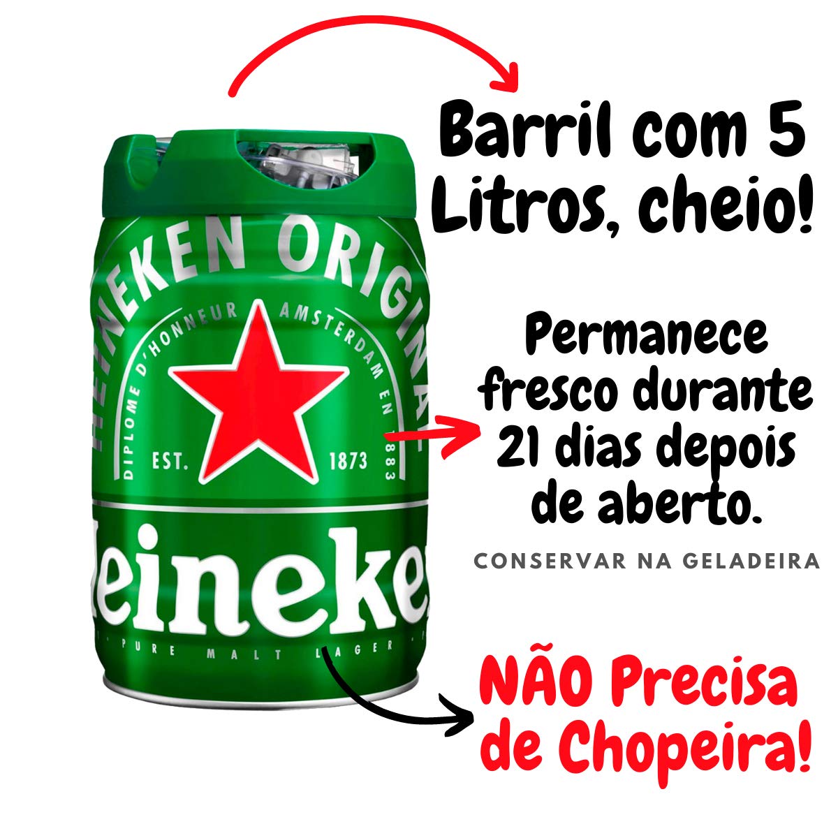 Amazon.co.jp: Heineken 樽生 ビール 5L 家庭用 自宅で飲める ビール